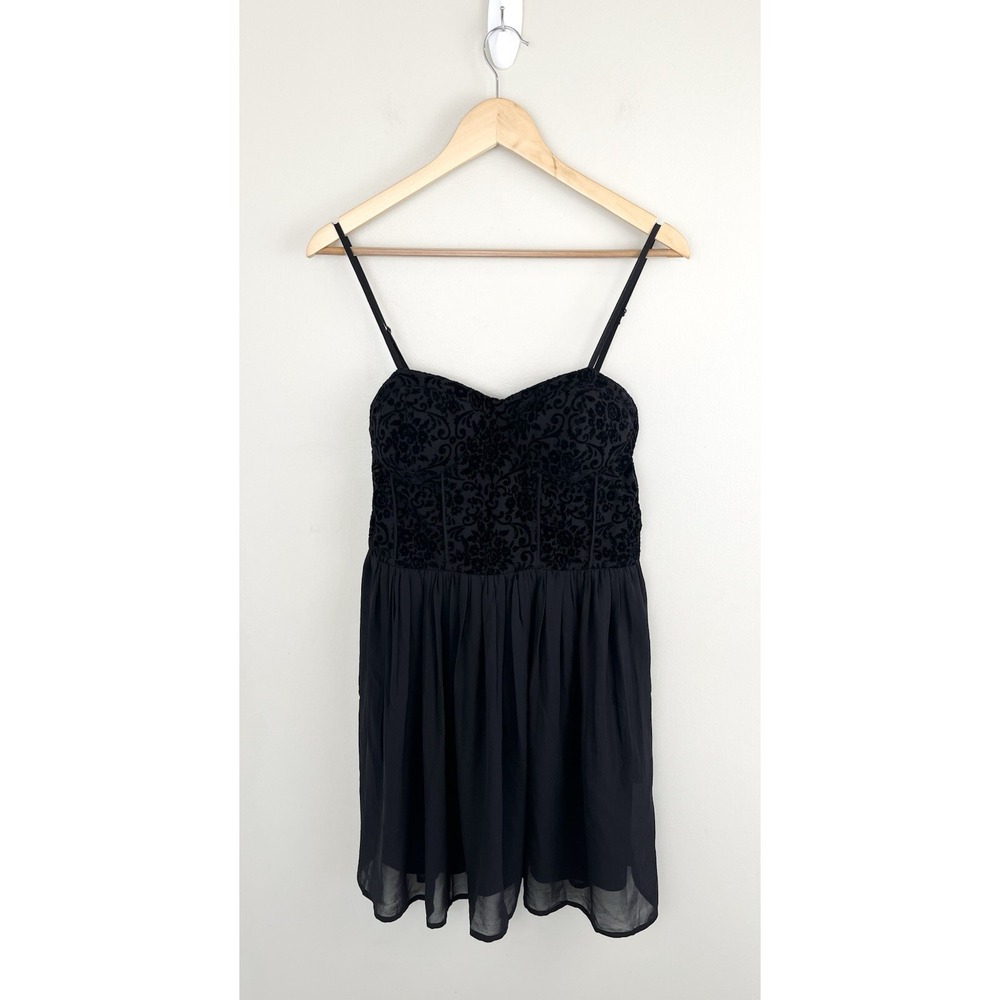 B.O.G. Collective Black‎ Velvet Bustier Dress, Lined Sz L Formal Prom